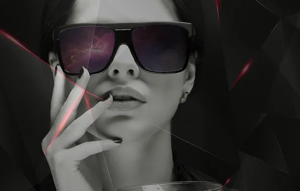 Girl, space, line, style, black, beauty, space, girl