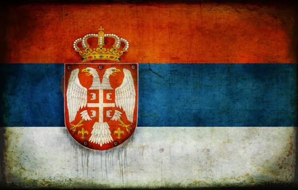 Picture flag, coat of arms, Serbia