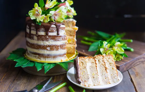 Flowers, cake, layers