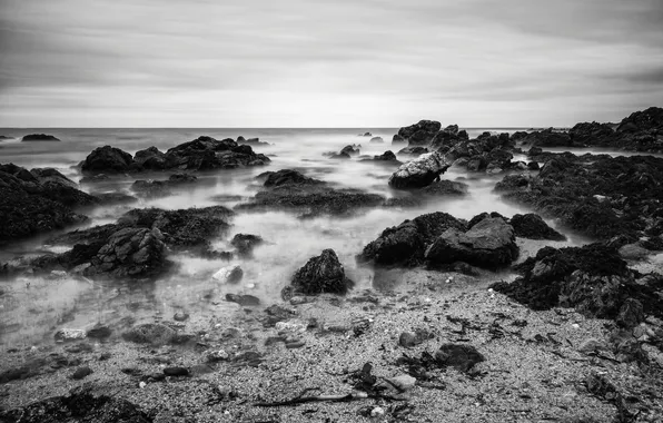 Picture water, stones, Wales, Wales, Bardsey Island