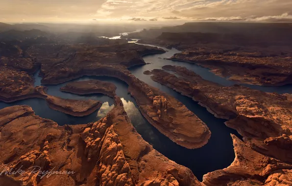 Glen Canyon National Recreation Area, Confluence of San Juan &ampamp; Colorado Rivers, Sunset on Planet …