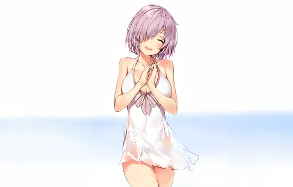 Picture girl, sexy, cleavage, pink hair, dress, boobs, anime, beautiful