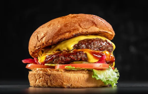 Vegetables, tomatoes, hamburger, Patty