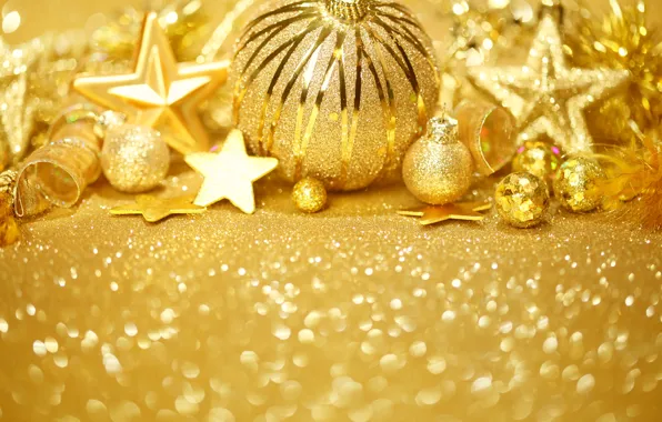 Wallpaper tape, stars, new year, balls, decor, decoration