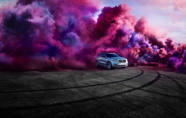 Transport, smoke, trail, car, LINCOLN AVIATOR