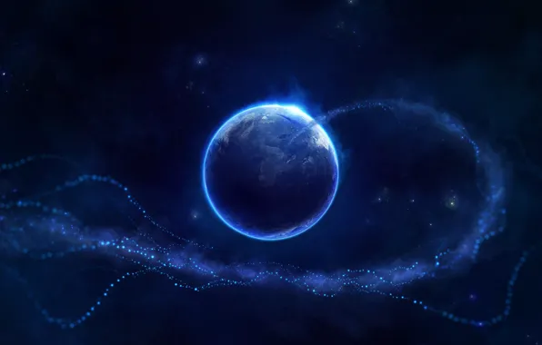 Lights, Stars, Planet, Space, Light, Stars, Space, Art