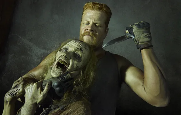 Picture look, knife, zombies, The Walking Dead, The walking dead, Michael Cudlitz, Abraham