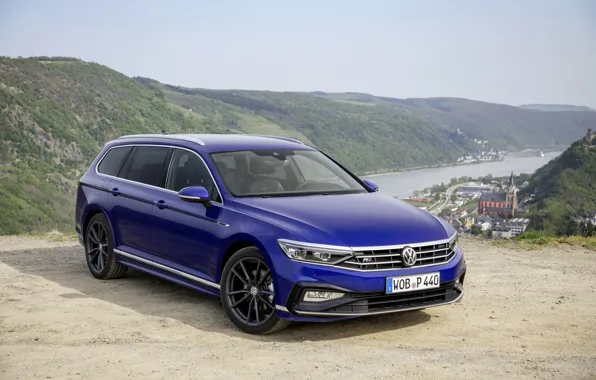 Picture blue, valley, Volkswagen, universal, Passat, R-Line, Variant, 2019