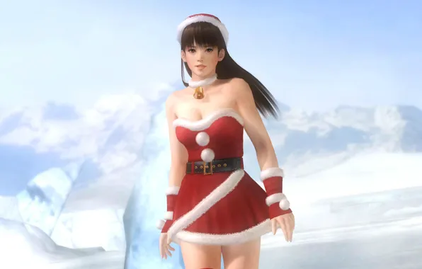 Brunette, neckline, bell, cosplay, Dead or Alive, bombski, DoA girls, Merry X`mas