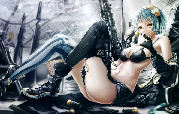 Picture look, girl, pose, weapons, Girls Frontline