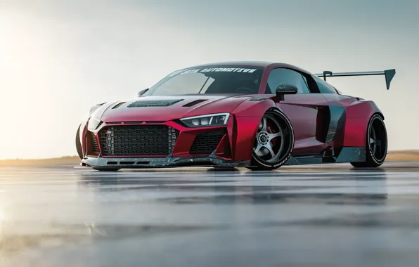Picture machine, auto, red, Audi, tuning, sports car, Audi R8, Transport & Vehicles