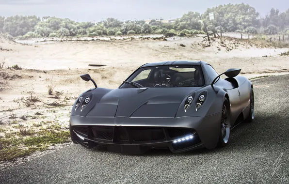 Picture To huayr, Power, Black, Ligth, Matte, Road, Supercar, Front