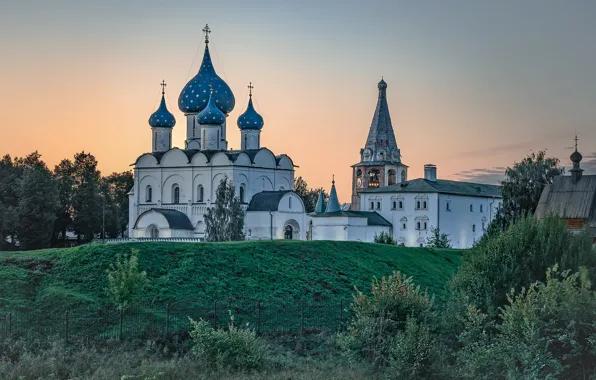 Picture landscape, nature, the city, morning, temple, Suzdal, Vyacheslav Biryukov