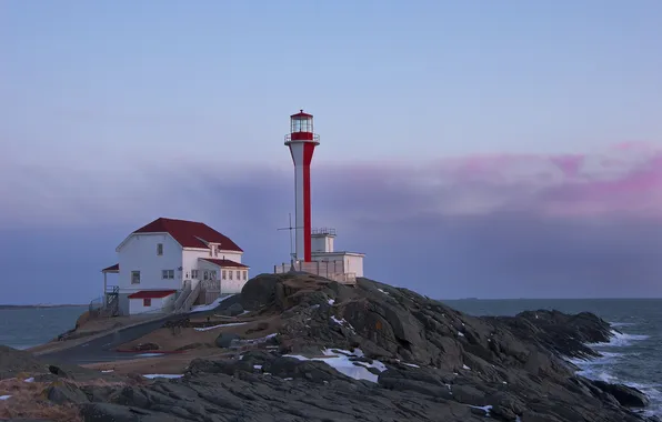 Picture sea, dawn, lighthouse, Cape