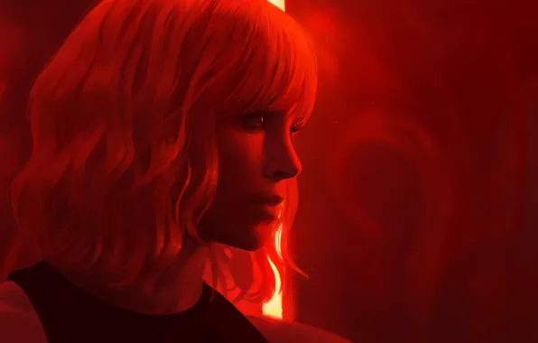 Picture girl, Charlize Theron, hair, art, blonde, Lorraine Broughton, Atomic Blonde