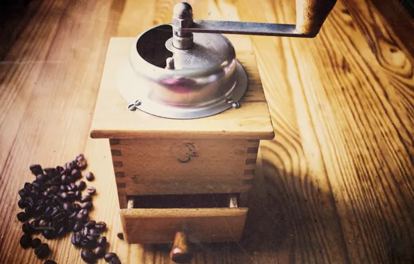 Old, coffee, coffee beans, murzenko, coffee grinder