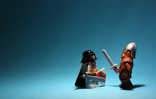 Darth vader, knight, swords, Darth Vader, swords, knight, Chewbacca, medieval knight