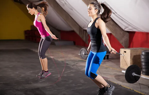 Fitness, buttocks, jump rope workout