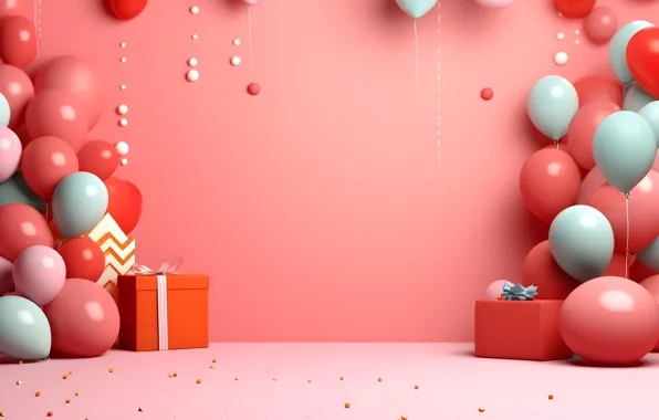 Balls, balloons, holiday, balls, Shine, Christmas, New year, March 8