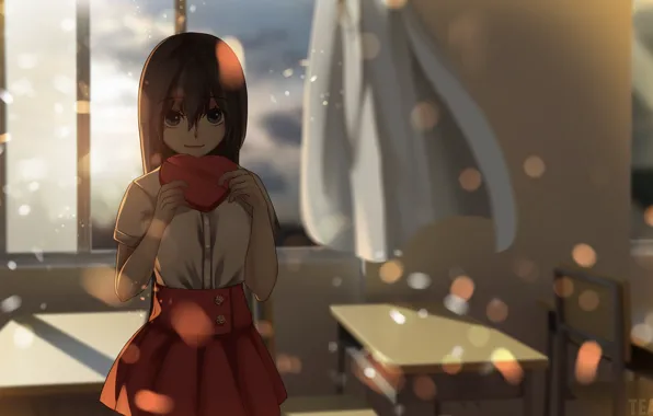 Heart, girl, school, Valentine's day