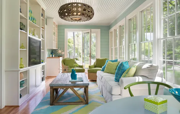 Michelle Gage Turns an Unused Dining Room Into a Delightful,  Multifunctional Sunroom