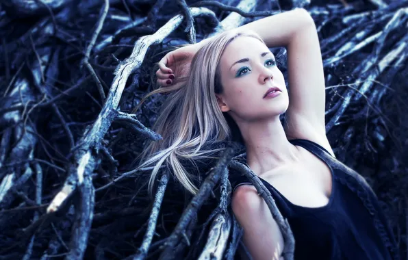 Girl, pose, background