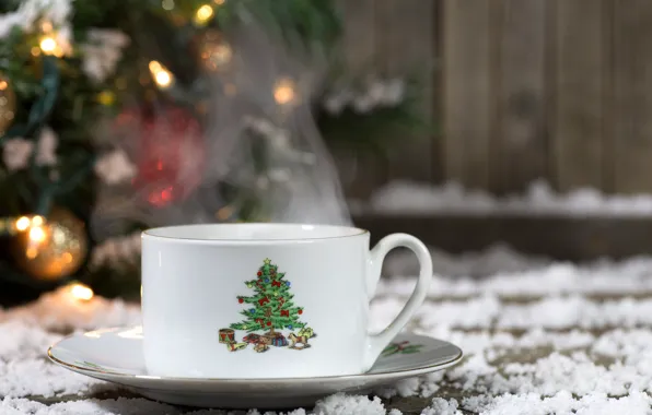 New Year, Christmas, cup, merry christmas, decoration, christmas tree