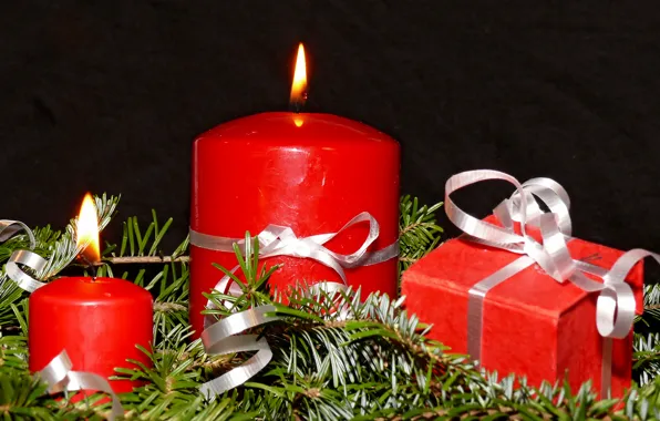 Picture holiday, new year, Christmas, candles, gifts, tree, christmas, new year