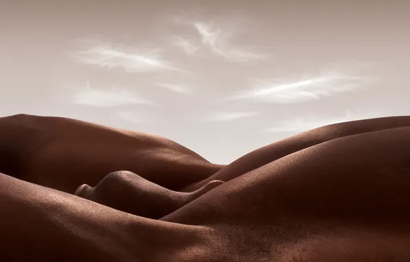 Picture creative, Carl Warner, the body as a journey, bodyscapes, the male figure, landscapes of human …