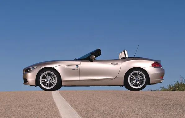 Picture Auto, Road, BMW, Boomer, Convertible, Grey, Day, Side view