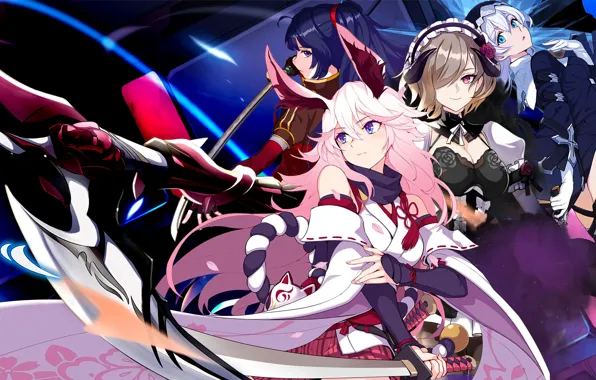 Honkai Impact 3rd, Raiden Mei, Rita Rossweisse, Yae Sakura, Kalle Kasl As
