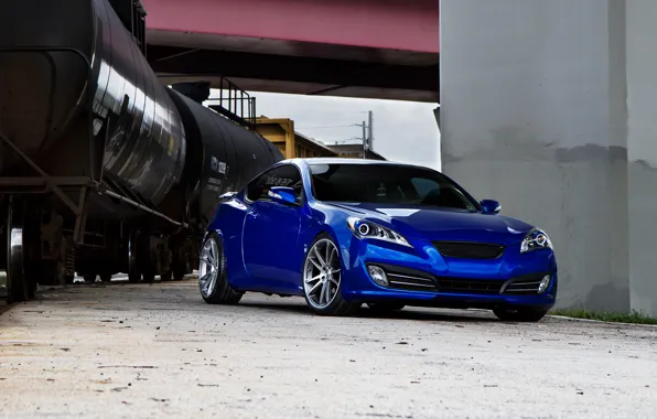 Picture Hyundai, Coupe, blue, tuning, train, Genesis