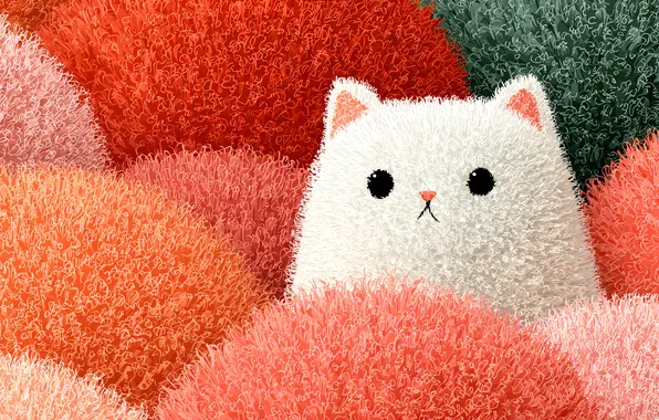 Cat, cat, look, pose, kitty, toy, portrait, fur