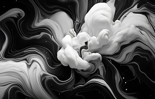 Line, abstraction, black and white, abstract background, AI art, neural network