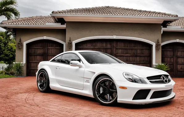 White, house, Mercedes-Benz, Mercedes, supercar, AMG, the front, AMG