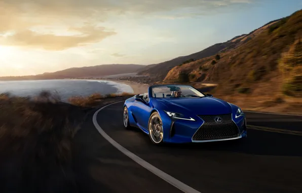 Road, coast, Lexus, convertible, 2021, LC 500 Convertible