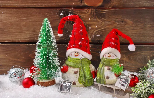 Picture decoration, toys, New Year, Christmas, snowmen, Christmas, vintage, New Year