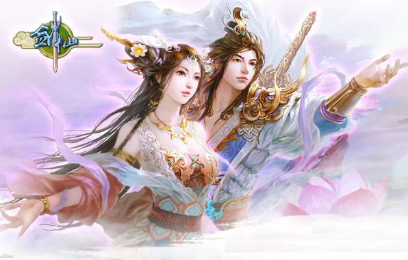 Picture fantasy, the game, art, pair, Sword, China