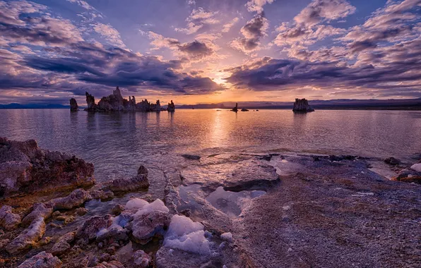 Landscape, sunset, lake