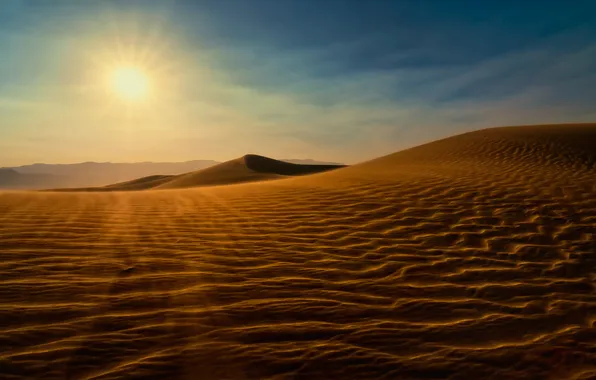 Picture sand, the sun, landscape, sunset, desert, dunes