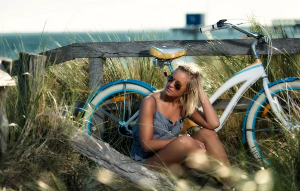 Picture summer, girl, bike
