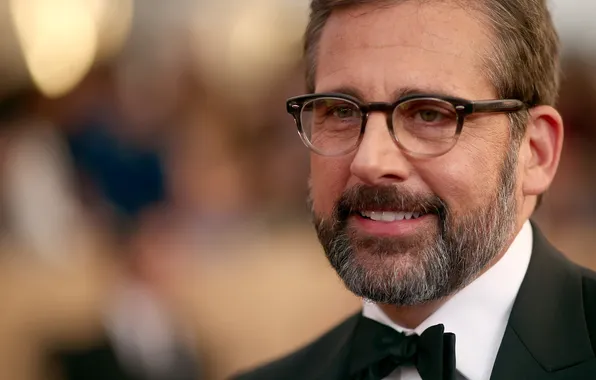 Portrait, glasses, costume, beard, actor, bokeh, Steve Carell, Steve Carell