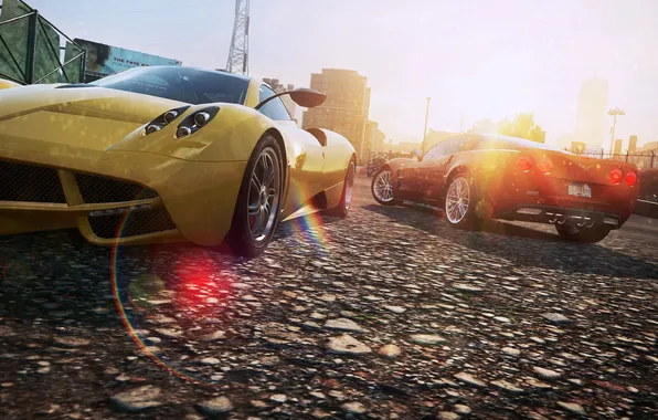 The sun, the city, view, supercars, need for speed most wanted 2, huayr to pagani, …