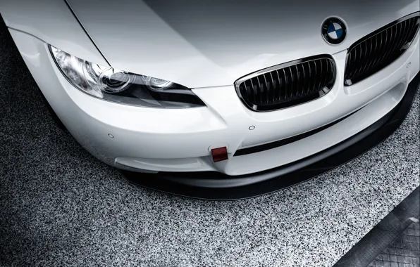 Headlight, BMW, bumper, front, E92, silvery, label, 3 Series