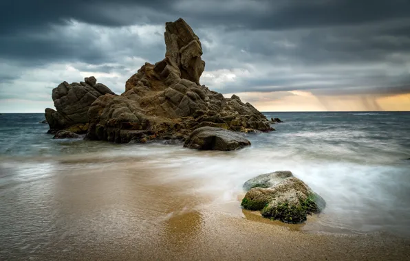 Picture rock, coast, Spain