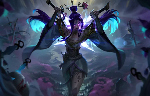 Games, Art, League of Legends, Katarina, Skin, LoL, Spirit Blossom, Spirit Blossom Katarina