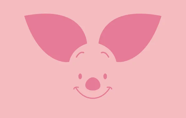 MINIMALISM, SMILE, FACE, EYES, EARS, NOSE, PIGLET