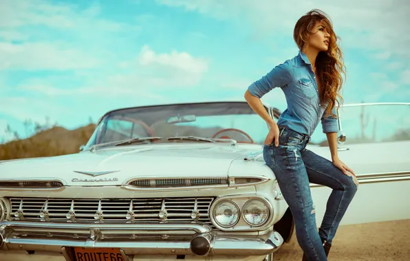 Picture girl, style, retro, Chevrolet Impala, DEREK HEISLER