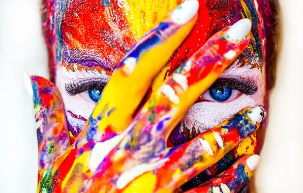 Look, close-up, white background, blue eyes, close-up, blue eyes, look, white background