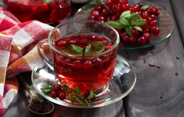 Picture berries, tea, drink, mint